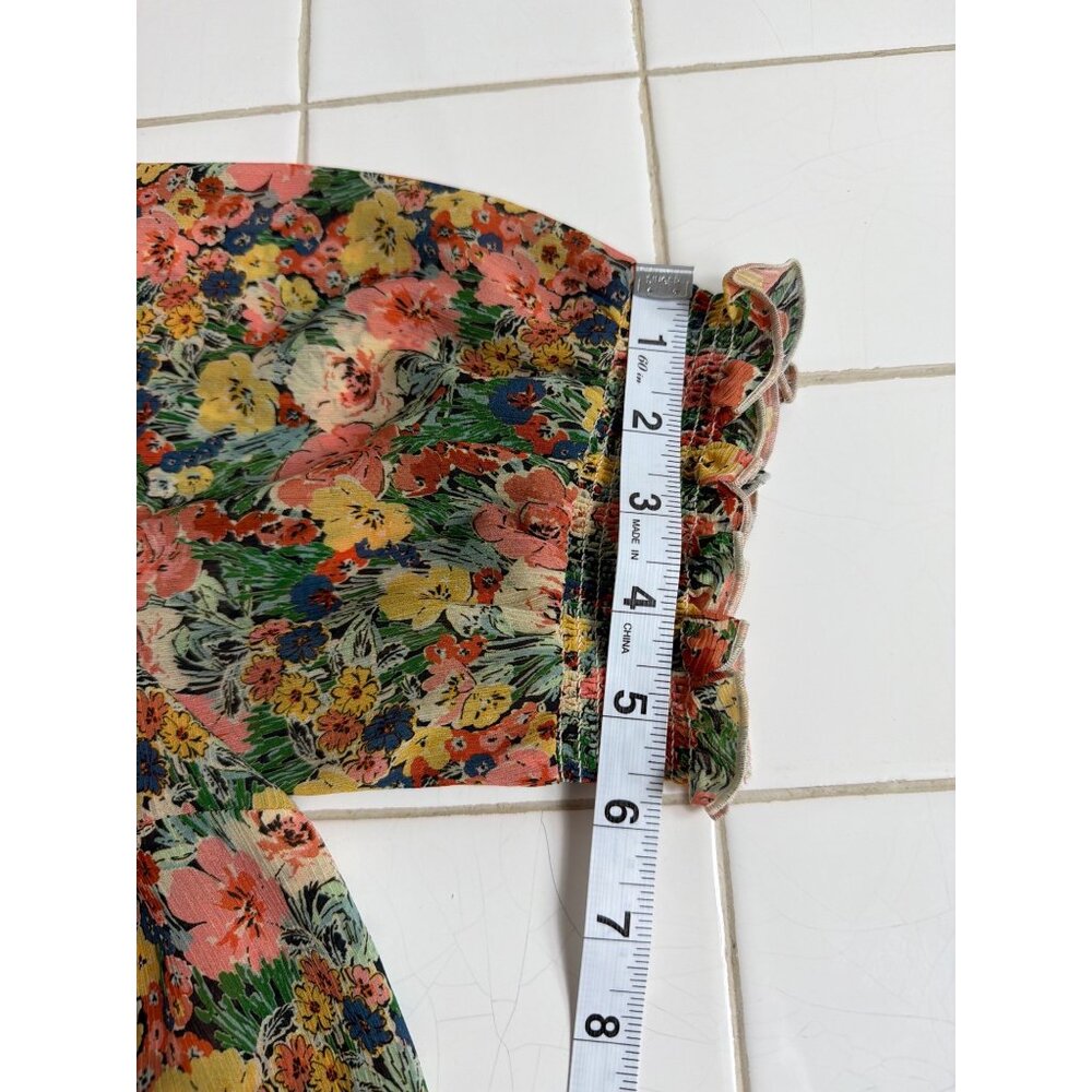 Sézane Noah Floral Ruffled Blouse in Jardin Pastel Size FR 44/US 12 - Picture 15 of 16